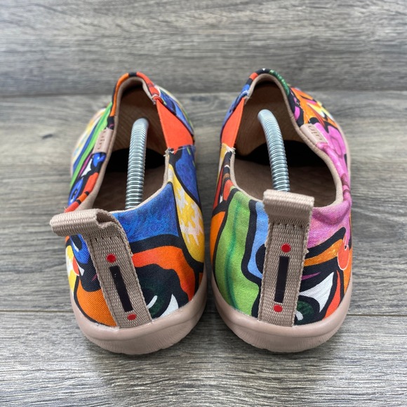 UIN Women Art Travel Slip On Sneakers Multicolor Abstract Floral Size 8.5 - Picture 7 of 10